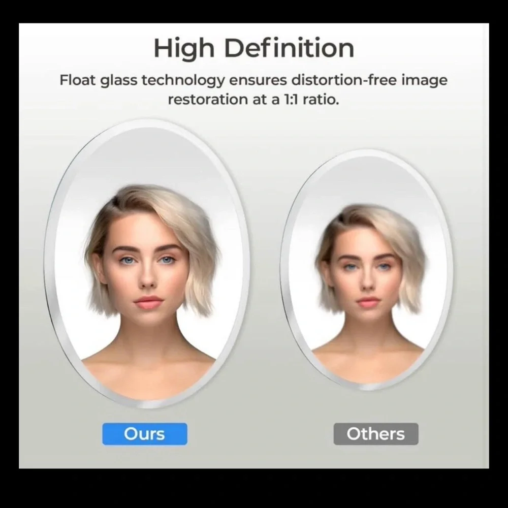 UShower Frameless Beveled Oval Bathroom Mirror NIB - Picture 7 of 8